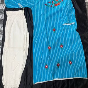 New Kurti Set With Embroidery.