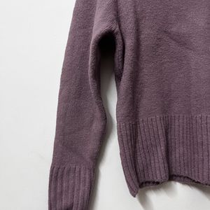 Purple High Neck Sweater