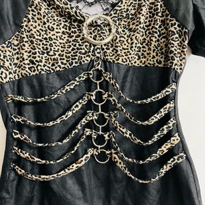 Black Cheetah Print Top