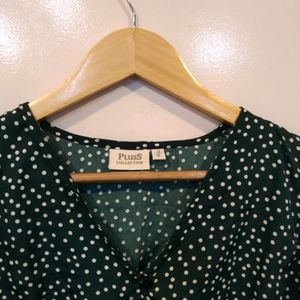 PlusS Green Polka Dot Dress(Women)