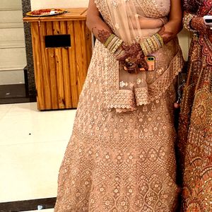 Embroidered Peach Lehnga