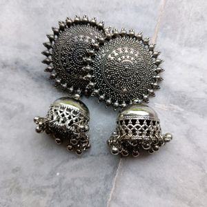 Combo Of 4 Beutiful Silver Studs Earings