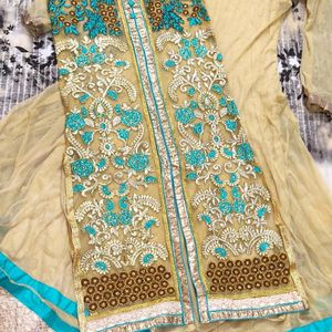 Gown , Shrug & Dupatta Set