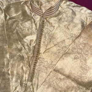 Sherwani For Men With Golden Bright Shine