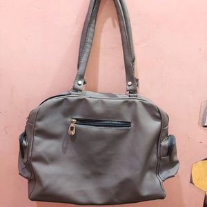 Grey Hand Bag ..used Item Look Nice