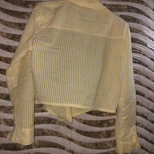 Pretty Corset Yellow White Stripped Shirt