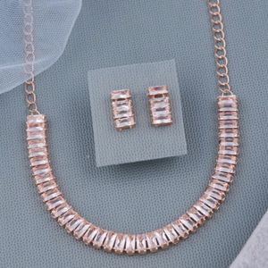 Brass Rose Gold Necklace Set