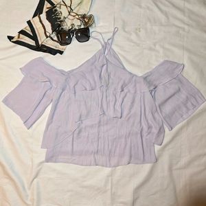 🔥Price Drop🔥 Forever 21 Halter Off-shoulder Flowy Lavender Top