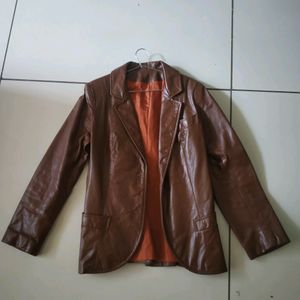 Blazer Style Lather Jacket
