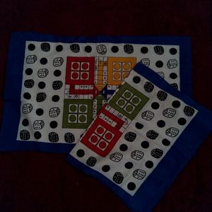 New ludo cotten double bed sheet with two pillows