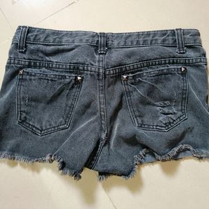 Grey Denim Shorts