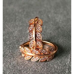 Rose Gold Ad Diamond Toe Ring