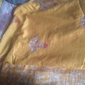 Tobacco Clr Embroidery Saree