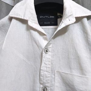 Boys Plain Cotton White Shirt In Size S