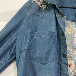 Light Weight Embroidered Denim Shirt