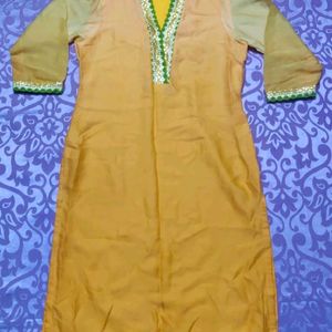 Beautiful ❤️ Latto Pila Colour Kurta For Women