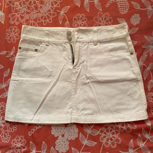 White Denim Skirt