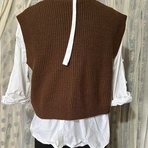 H&M Brown Knitted Vest