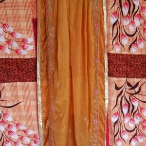 Beautiful Turmeric Yellow Coloured Patiyala Suit