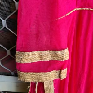 Hot Pink Suit With Dupatta (No Pant)