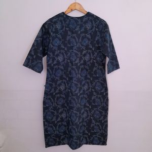 Navy Blue Printed Kurta (Women's)