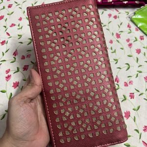 Pink Wallet With Freebie Watch ⌚️