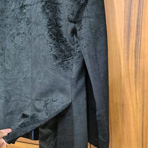 Black Velvet Blazer Self Design