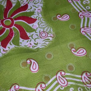 New Saree - Green Colour Beautiful Printed.