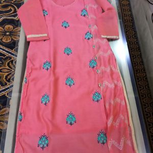 Dark Pink With Blue Dupataa Kurta