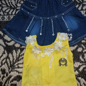 Cute Skirt Top For 6 Months Babies