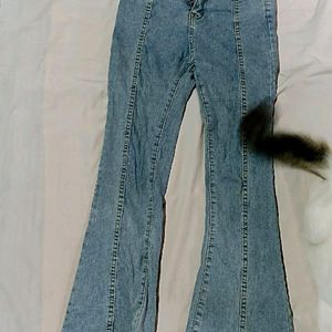 Blue Stretchable Bootcut Jeans