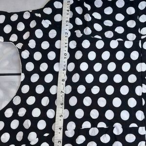 Black Polka Dots Dress/midie