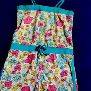 Flower Print Jumpsuit For Kids.