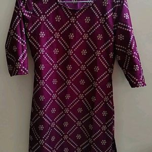 Purple Printed Kurti