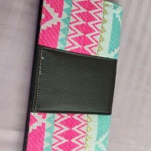 An Ikkat Ladies Wallet  With Multiple Pockets