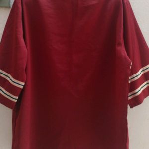 Maroon Colour Top With Half Sleeve Size S