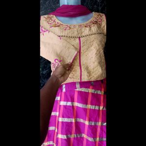 Cold Shoulder Lehenga For Girls