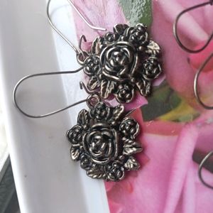 Rose Design Antique Oxidised Earrings For Women