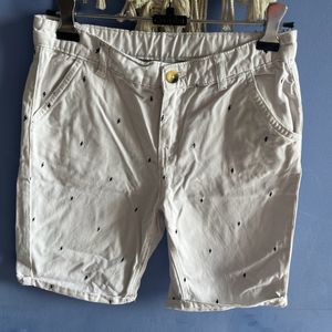 Boys White Shorts (10 To 11 Years)