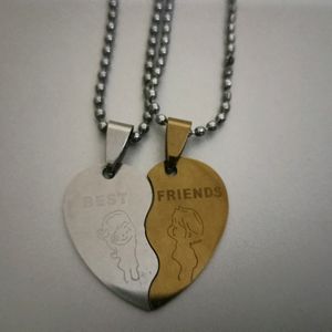 Bestfriend 2 Silver And Gold Pendants