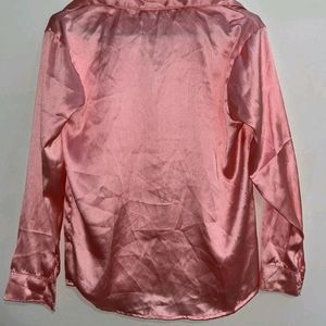 Price Drop🌟Graceful Satin Women Shirts Pink.!!