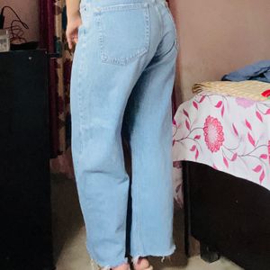 Denim Blue Wide Leg Jeans