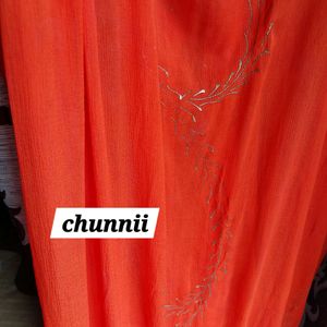 Price Drop For TodayTissue Silk  Kurti With Chunni