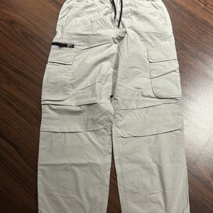 H&M White Loose Fit Cargo Pants