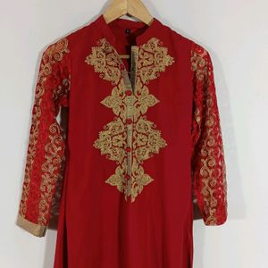 Red Embroidered Kurta (Women)