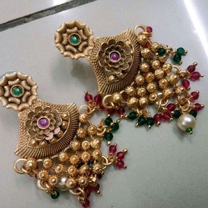 Gold Polish Rani Set+Earing