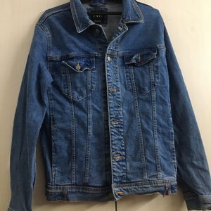 Zara Women Blue Solid Denim Jacket