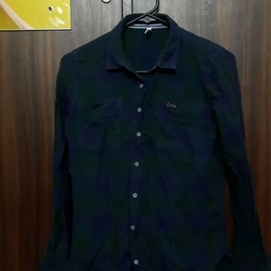 Blue And Green Checkered Lee Shirt