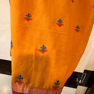 Mustard Saree With Blouse