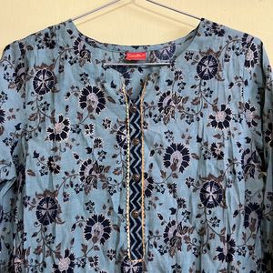 Blue Printed Kurthi